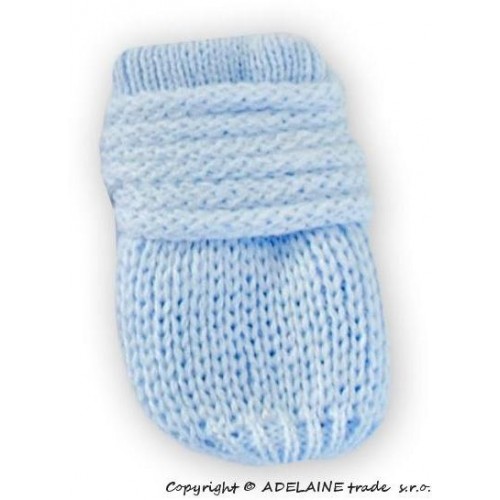 Zimní pletené  kojenecké rukavičky - sv. modré, 0-1rok