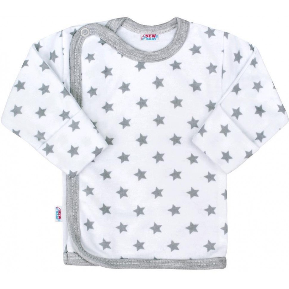 Kojenecká košilka New Baby Classic II šedá s hvězdičkami Šedá 56 (0-3m)
