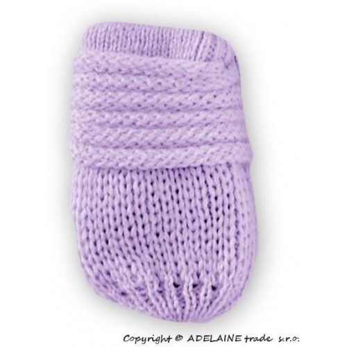 Kojenecké rukavičky pletené, zimní - lila, Baby Nellys, 56-68 (0-6 m)