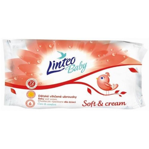 Vlhčené ubrousky Linteo Baby 72 ks Soft and cream