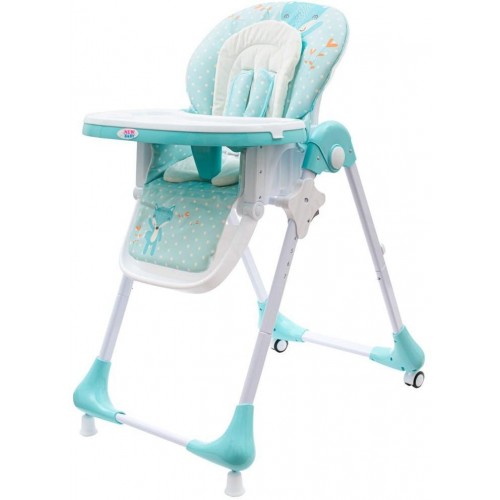 Jídelní židlička NEW BABY Minty Fox - ekokůže a vložka pro miminka