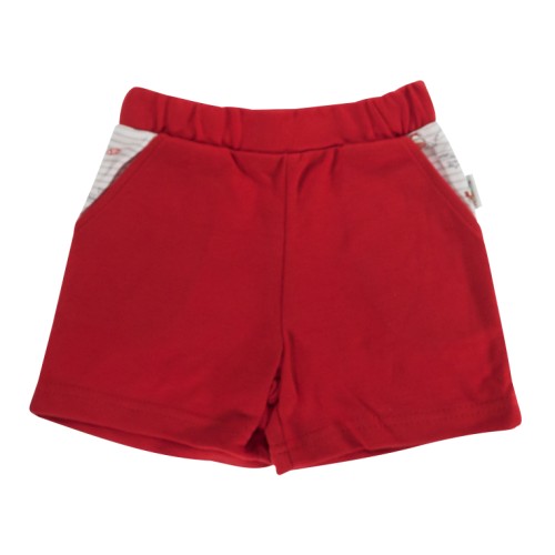 Kojenecké bavlněné kalhotky, kraťásky Mamatti Pirát - červené, vel. 104, 104