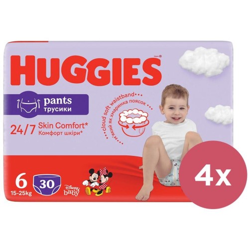 HUGGIES® Pants Kalhotky plenkové jednorázové 6 (15-25 kg) 120 ks - MĚSÍČNÍ ZÁSOBA