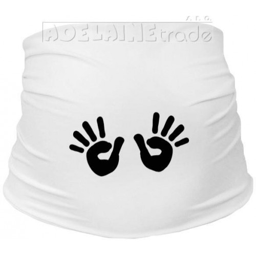 Těhotenský pás s ručičkami, vel. L/XL - bílý, Be MaaMaa, L/XL